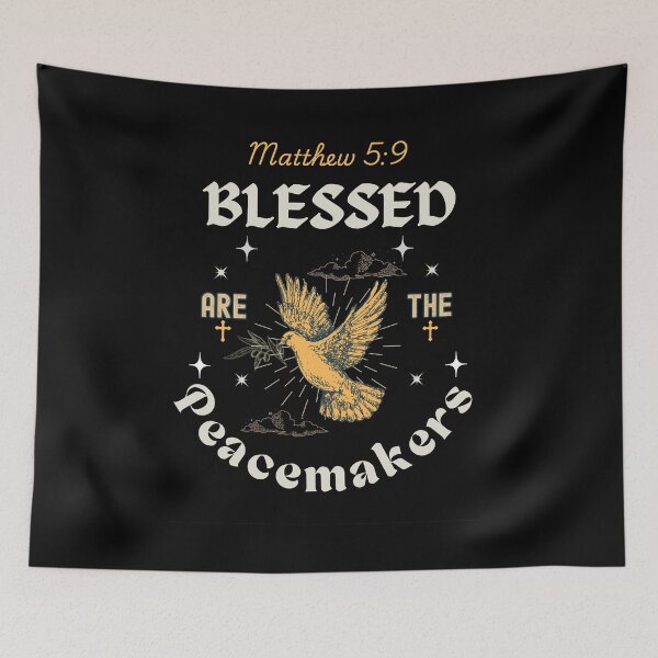 Item preview, Sticker of "Blessed are the peacemakers" Matthew 5:9 Scripture designed and sold by Holy Coast Threads (Formerly ChristianFlower).