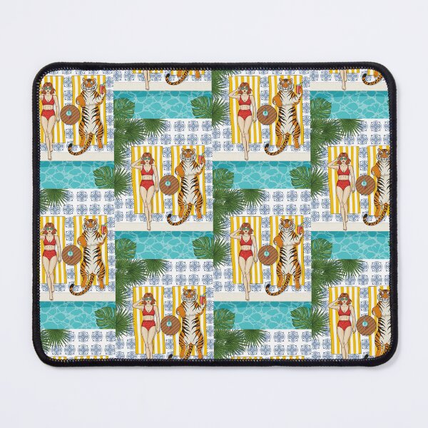 Item preview, Tropical Sunbather and Tiger Mediterranean Tile designed and sold by TeeARTHY.