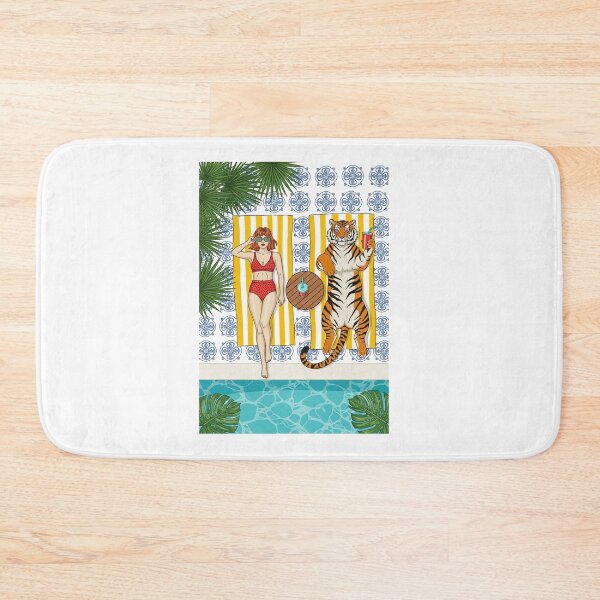 Item preview, Tropical Sunbather and Tiger Mediterranean Tile designed and sold by TeeARTHY.
