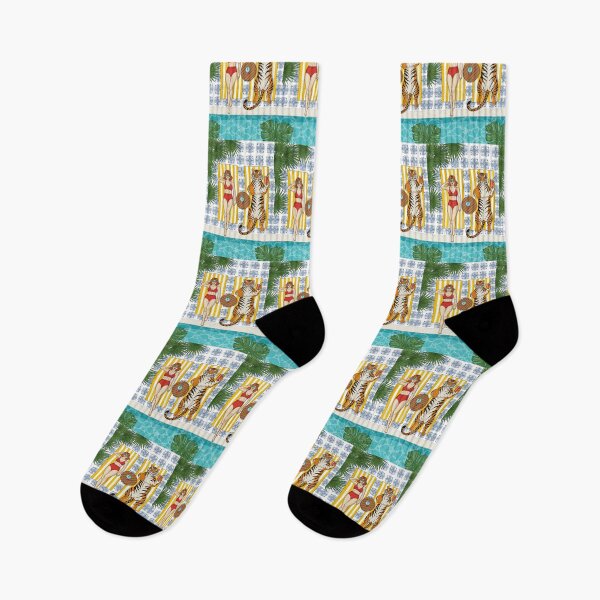 Item preview, Tropical Sunbather and Tiger Mediterranean Tile designed and sold by TeeARTHY.