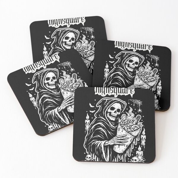 Item preview, Grim Reaper Kebab Tattoo – Dark Gothic Blackwork Design on Black designed and sold by HIGHSQUARE.