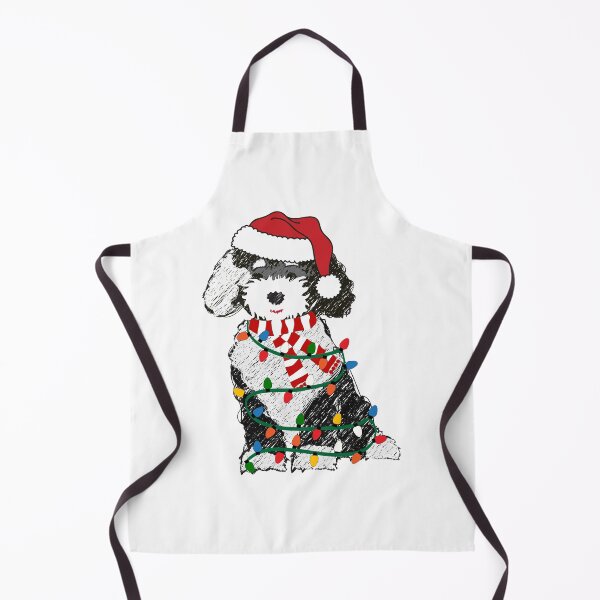 Item preview, Cute Sheepadoodle Wrapped In Christmas Lights designed and sold by emrdesigns.