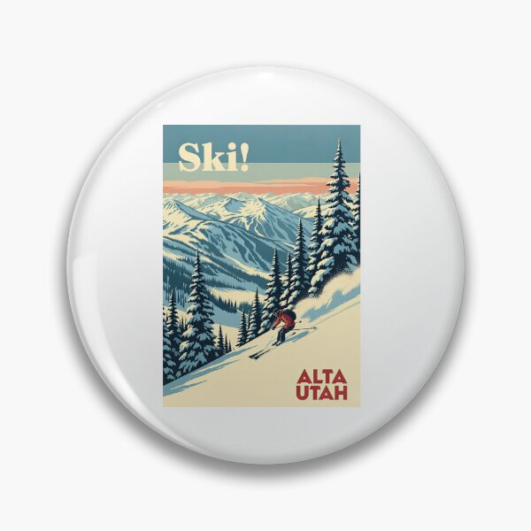 Item preview, Ski Alta Utah Vintage Mountain Landscape Poster designed and sold by TeeARTHY.