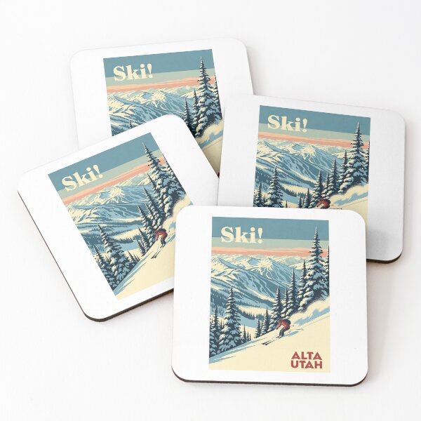 Item preview, Ski Alta Utah Vintage Mountain Landscape Poster designed and sold by TeeARTHY.