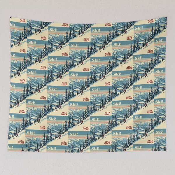 Item preview, Ski Alta Utah Vintage Mountain Landscape Poster designed and sold by TeeARTHY.