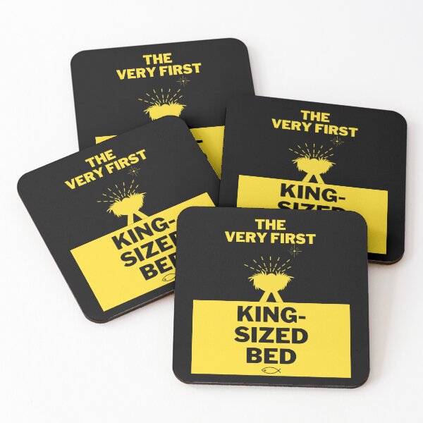 Item preview, STiCKER of, "The Very First King-sized Bed: Christmas JESUS" -Black Portrait  designed and sold by Holy Coast Threads (Formerly ChristianFlower).