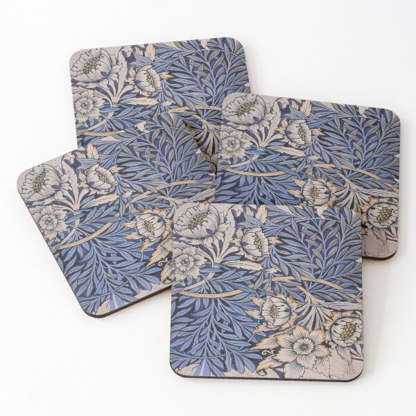 Item preview, DESIGN FOR TULIP AND WILLOW INDIGO DISCHARGE WOOD BLOCK PRINTED FABRIC 1873 By William Morris designed and sold by erinkavanagh.