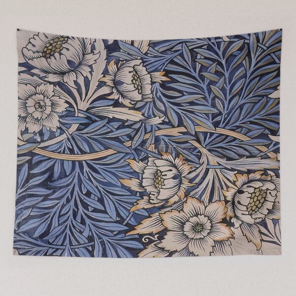 Item preview, DESIGN FOR TULIP AND WILLOW INDIGO DISCHARGE WOOD BLOCK PRINTED FABRIC 1873 By William Morris designed and sold by erinkavanagh.