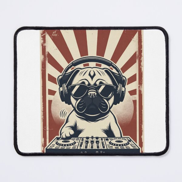 Item preview, Pug DJ Dog Music Lover Deejay designed and sold by GrumpySableye.