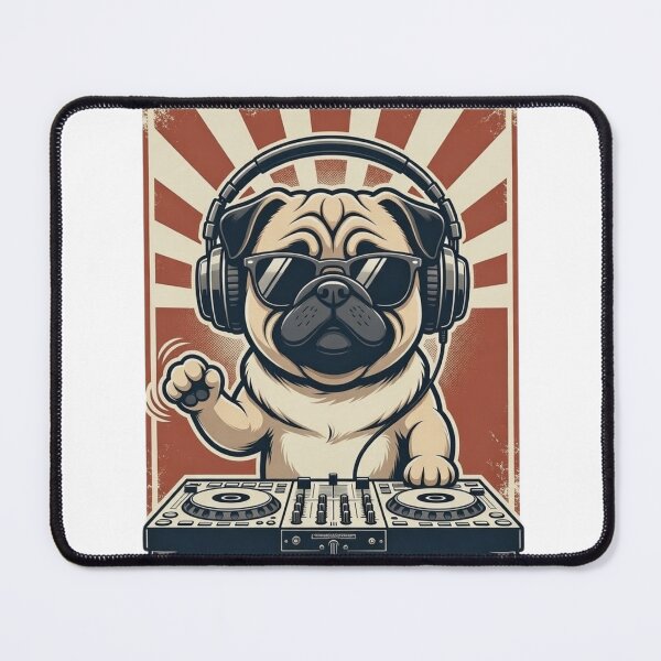 Item preview, Pug DJ Headphones Sunglasses Music Lover designed and sold by GrumpySableye.