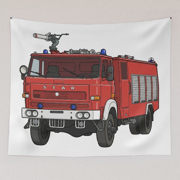 Item preview, Fire Truck Star 244 designed and sold by ReganDesigns.