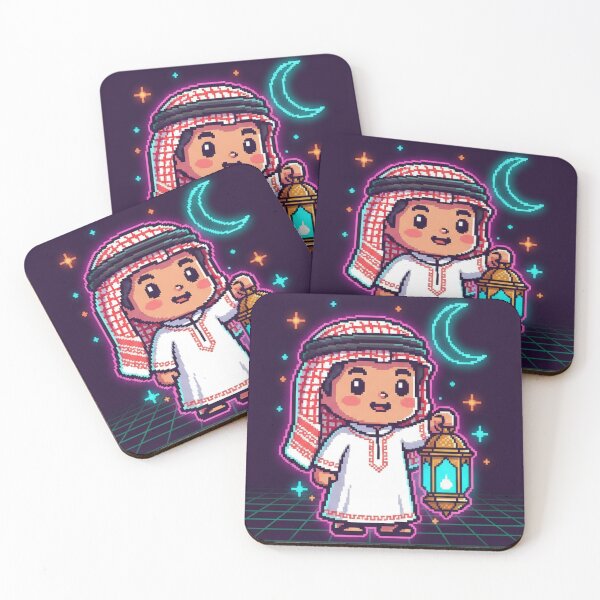 Item preview, Cute Pixel Art Ramadan Boy - Neon Lantern designed and sold by RonyMady.