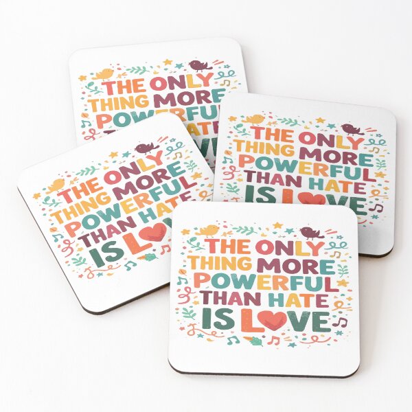 Item preview, Colorful Love Quote Typography – The Only Thing More Powerful Than Hate Is Love – Playful Inspirational designed and sold by Custom Crest.
