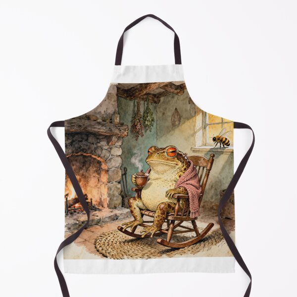 Item preview, Cozy Toad Tea Time - Cottagecore Frog Art designed and sold by PictorialWhimsy.