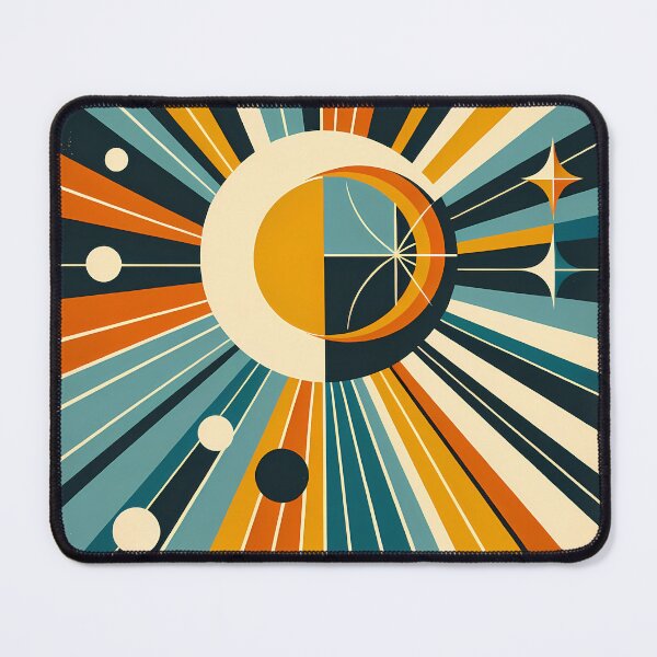 Item preview, Geometric Sun and Moon Rays Retro Space Design designed and sold by InkSmithery.