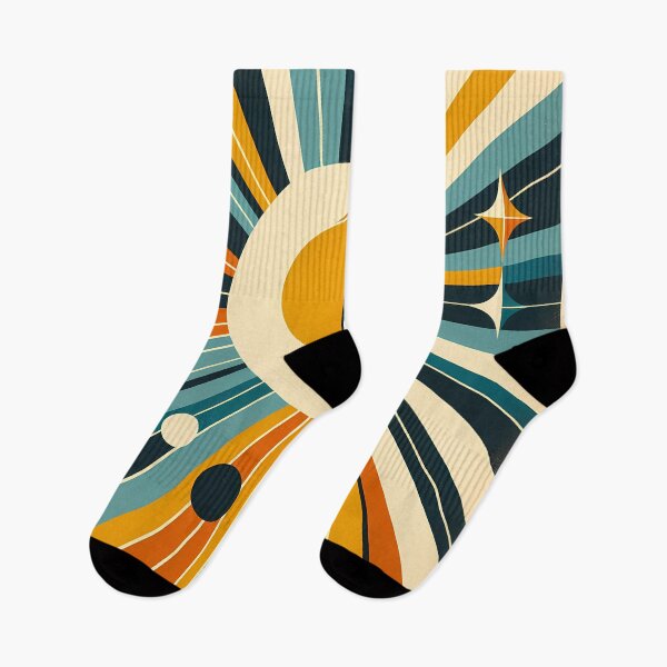 Item preview, Geometric Sun and Moon Rays Retro Space Design designed and sold by InkSmithery.