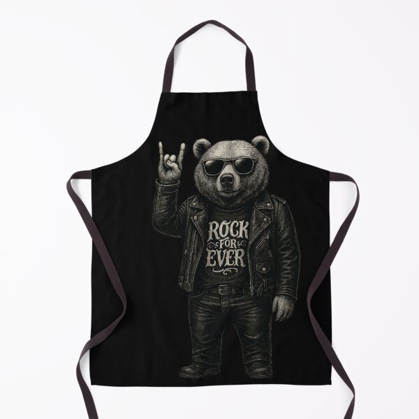 Item preview, Rock Forever Bear – Cool Bear in Sunglasses and Leather Jacket Throwing Metal Hand Sign designed and sold by Daagath.