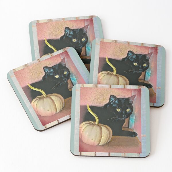 Item preview, Black Cat, White Pumpkin with Barn Board  designed and sold by oh-bi-me.