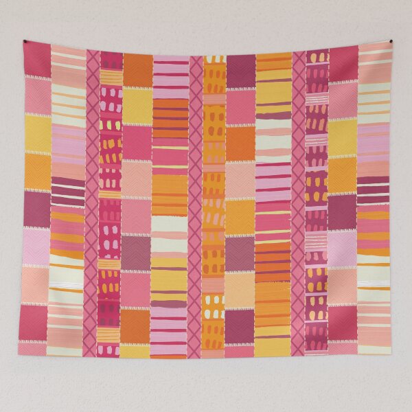 Item preview, Sketchbook Marks | Textured | Multicoloured Stripes | Bright Bohemian designed and sold by Annette Chabidon Studio.