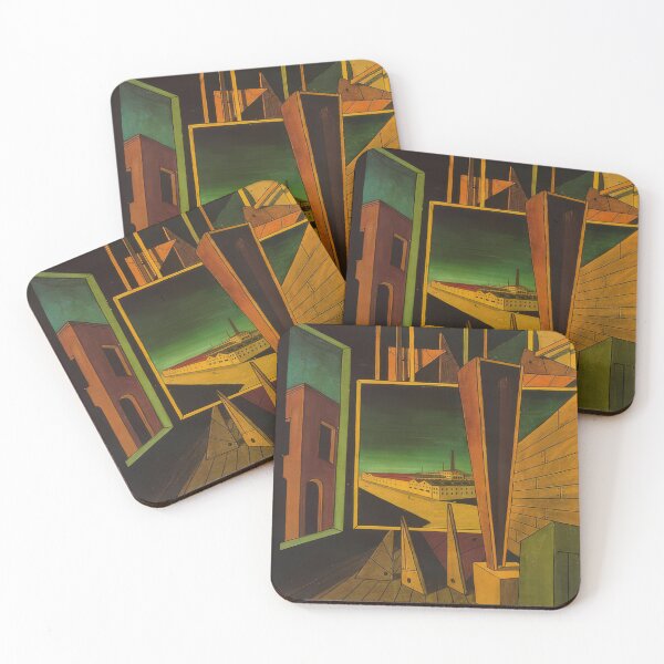 Item preview, GEOMETRIC COMPOSITION WITH FACTORY LANDSCAPE 1917 By Giorgio de Chirico designed and sold by erinkavanagh.