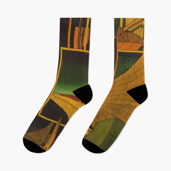 Item preview, GEOMETRIC COMPOSITION WITH FACTORY LANDSCAPE 1917 By Giorgio de Chirico designed and sold by erinkavanagh.
