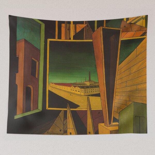 Item preview, GEOMETRIC COMPOSITION WITH FACTORY LANDSCAPE 1917 By Giorgio de Chirico designed and sold by erinkavanagh.