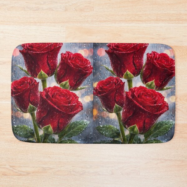Item preview, Quartet of Radiant Roses Against a Rain-Slept Window designed and sold by Dreamy Armine Art.