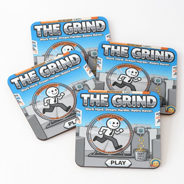Item preview, The Grind Flash Game Parody - Anti Work Humor designed and sold by PictorialWhimsy.