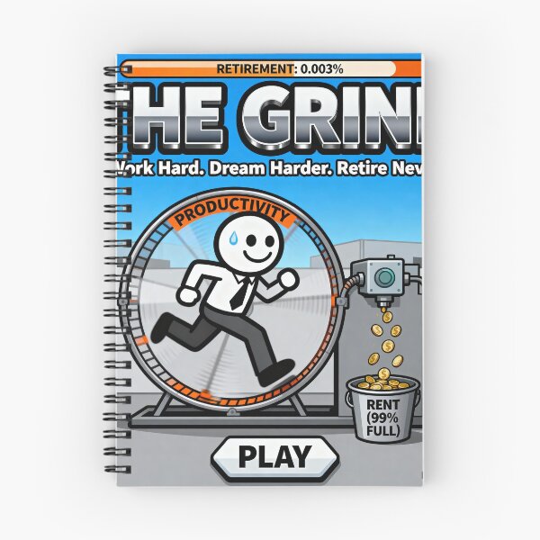 Item preview, The Grind Flash Game Parody - Anti Work Humor designed and sold by PictorialWhimsy.