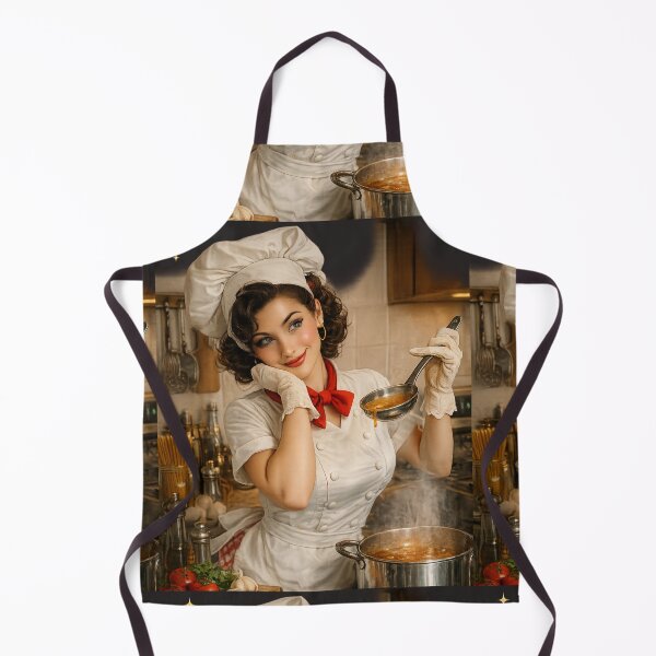 Item preview, Vintage 1950s Kitchen Queen Illustration designed and sold by Bea May Bombshell Studio.