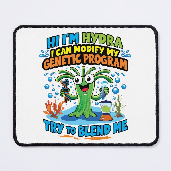 Item preview, A funny, geeky aquatic-themed illustration a freshwater Hydra design as a funny cartoon character designed and sold by SciArtPrintShop.