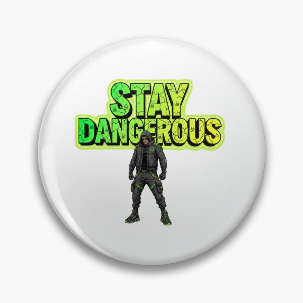 Item preview, STAY DANGEROUS – Neon 3D Power Statement Tee designed and sold by Imaginarium of Chaos falcon88 .