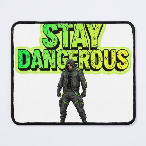 Item preview, STAY DANGEROUS – Neon 3D Power Statement Tee designed and sold by Imaginarium of Chaos falcon88 .