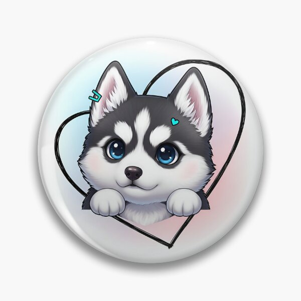 Item preview, Adorable Chibi Husky Puppy with Blue Eyes designed and sold by avwear.