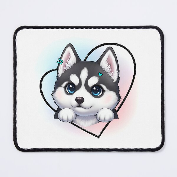 Item preview, Adorable Chibi Husky Puppy with Blue Eyes designed and sold by avwear.
