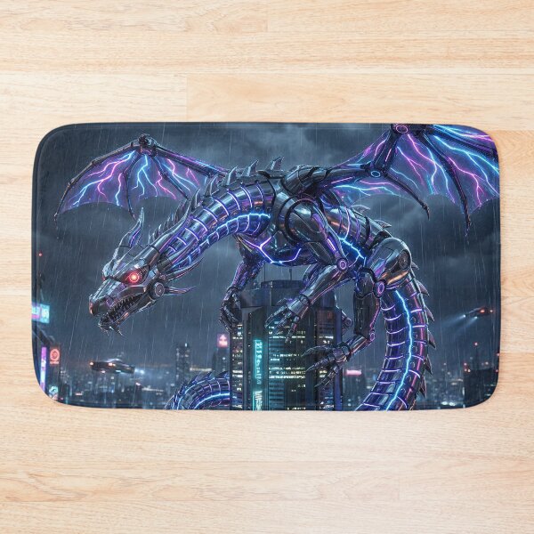 Item preview, Neon Serpent - Cyberpunk Mech Dragon Art designed and sold by Neon Nature Studio.