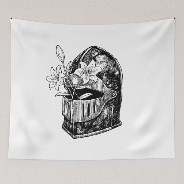 Item preview, Medieval Helmet Knight With Lily Flower designed and sold by fadhilfahrianto.