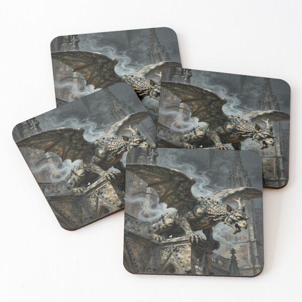 Item preview, Gothic Gargoyle Art in Mystic Fog and Dark Cathedral Mood designed and sold by FotoworldEdel.