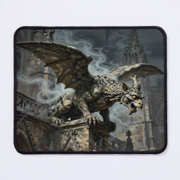 Item preview, Gothic Gargoyle Art in Mystic Fog and Dark Cathedral Mood designed and sold by FotoworldEdel.