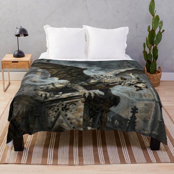Item preview, Gothic Gargoyle Art in Mystic Fog and Dark Cathedral Mood designed and sold by FotoworldEdel.
