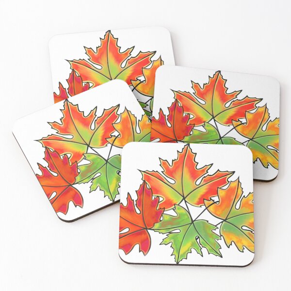 Item preview, Autumn maple leaves red yellow green leaves designed and sold by hollycooper.