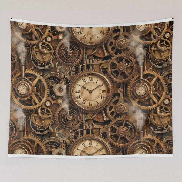 Item preview, Eternal Clockwork - Detailed Steampunk Gears Pattern designed and sold by Neon Nature Studio.