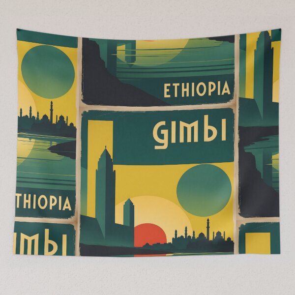 Item preview, Gimbi Ethiopia Retro Vintage Travel Design designed and sold by TravelersGems.