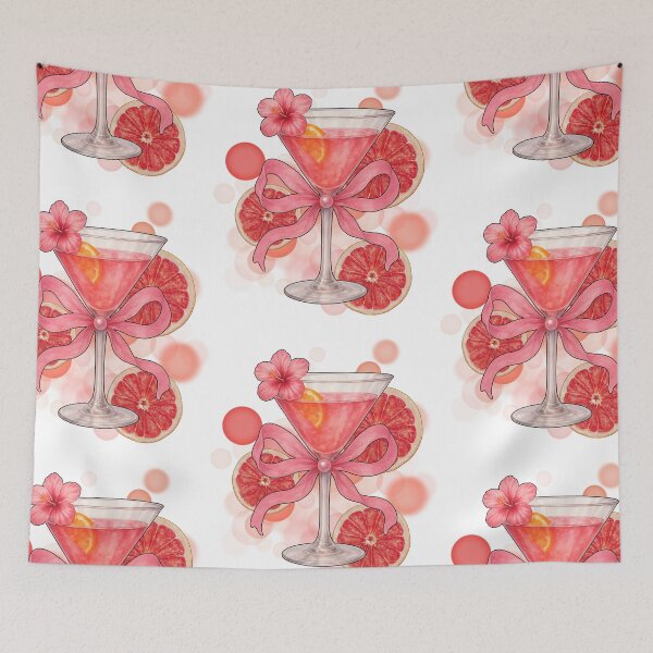 Item preview, Pink Drink with Grapefruits – Aesthetic Illustration designed and sold by iamKRUK.