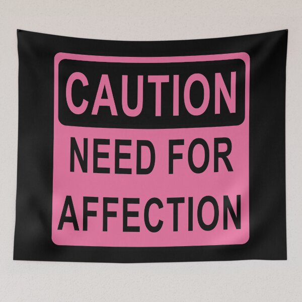 Item preview, Caution: Need for Affection – Cute Pink Warning Sign Design 1 designed and sold by WordPlayStudio.