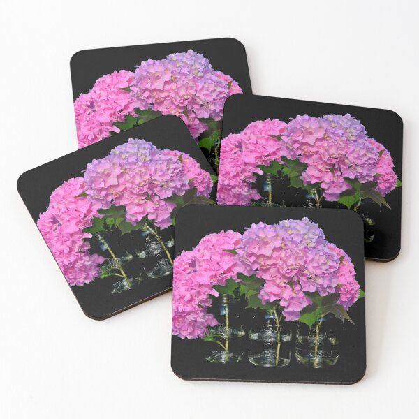 Item preview, Pink and purple hydrangeas in mason jars | classic country pink floral  designed and sold by hollycooper.