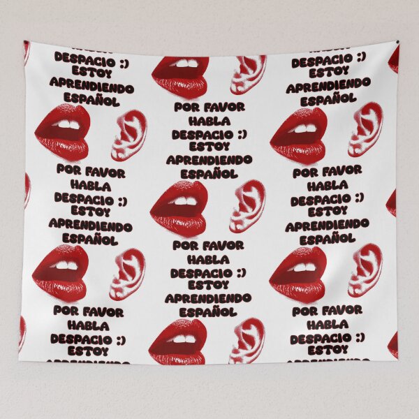 Item preview, Estoy Aprendiendo Español, Por Favor Habla Despacio – Spanish Learner Travel Design with Ear & Mouth Icons designed and sold by Ignorant-Artist.