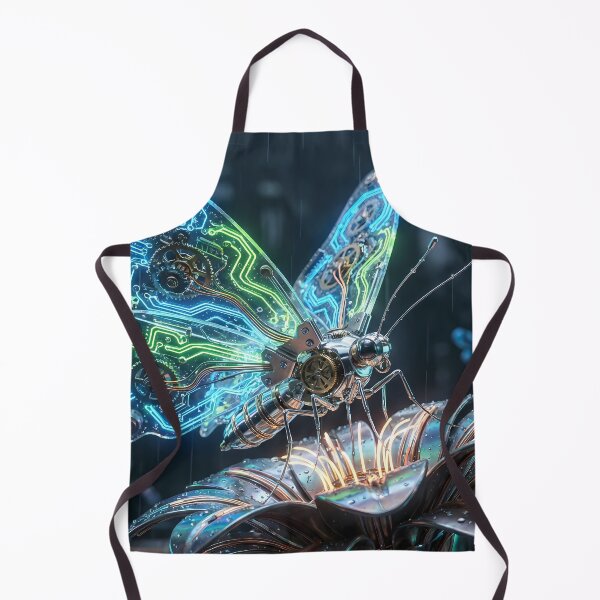 Item preview, Cyber Monarch - Neon Blue & Green Mech Butterfly designed and sold by Neon Nature Studio.