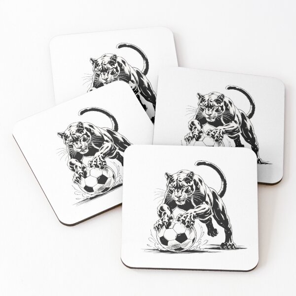 Item preview, Monochrome Panther Football Art – Powerful Soccer Predator Illustration designed and sold by PAPIRO SIGLO XXI.