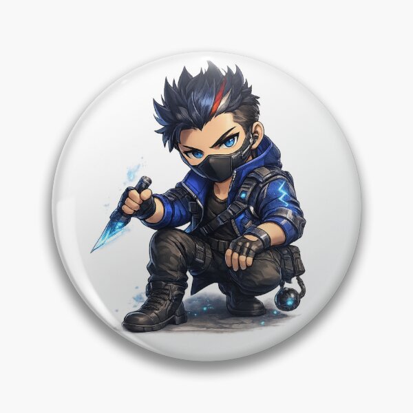 Item preview, Chibi Stealth Warrior – Glowing Kunai Shadow Assassin designed and sold by CrayVal.